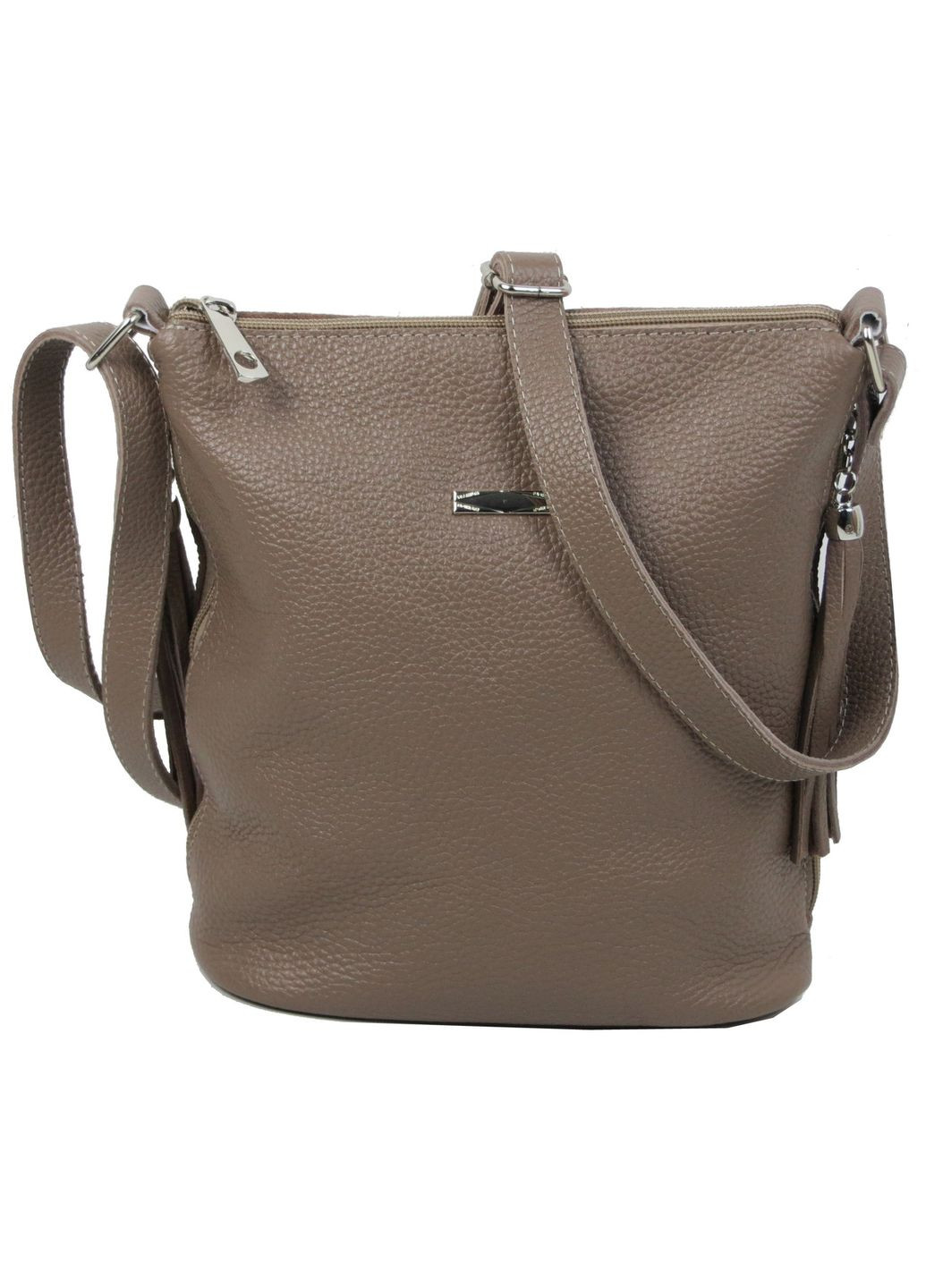 Женская кожаная сумка через плечо 878.035 Бежевая. Borsacomoda (297643243)