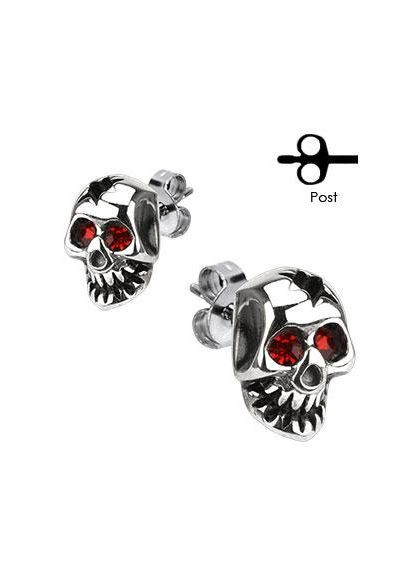 Сережки-гвоздики SSEM-106 у вигляді черепа Spikes (333698542)