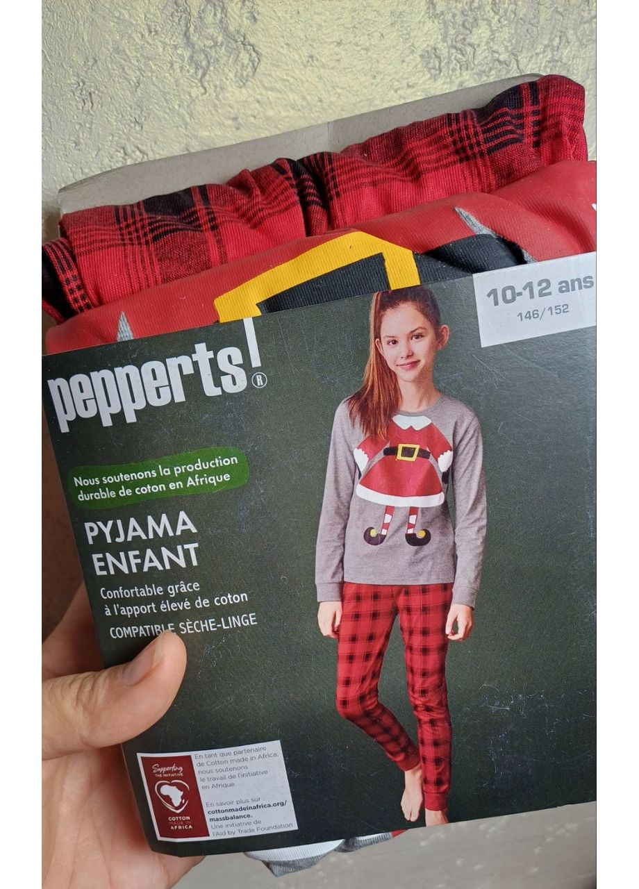 Комбінована всесезон новорічна фірмова піжама дитяча 158-164 Pepperts