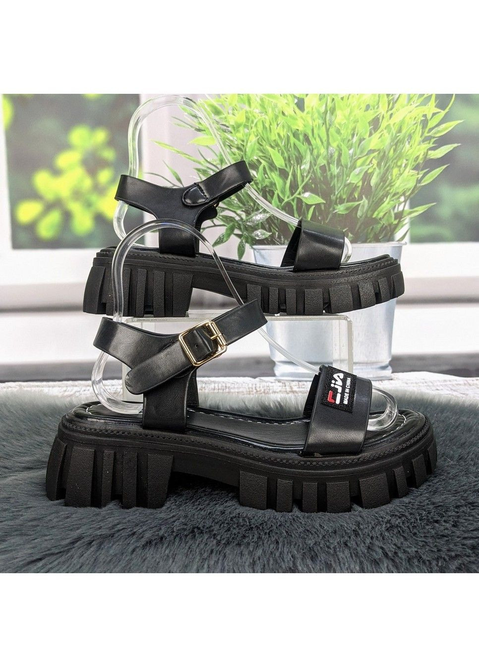 Черные босоножки женские FDEK с ремешком