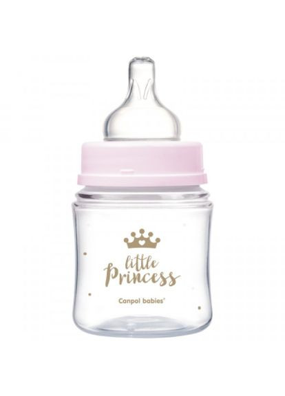 Пляшечка для годування Canpol Babies royal baby з широким отвором 120 мл рожева (268144632)