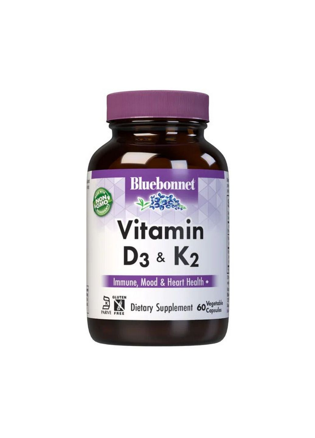 Витамины и минералы Vitamin D3 & K2, 60 вегакапсул Bluebonnet Nutrition (293340182)