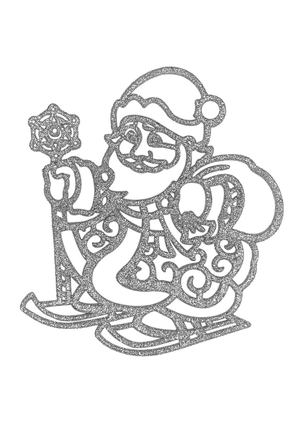 Новогодняя подвеска Дед Мороз 2Д 11,5х12см белый MIS LT (365627897)