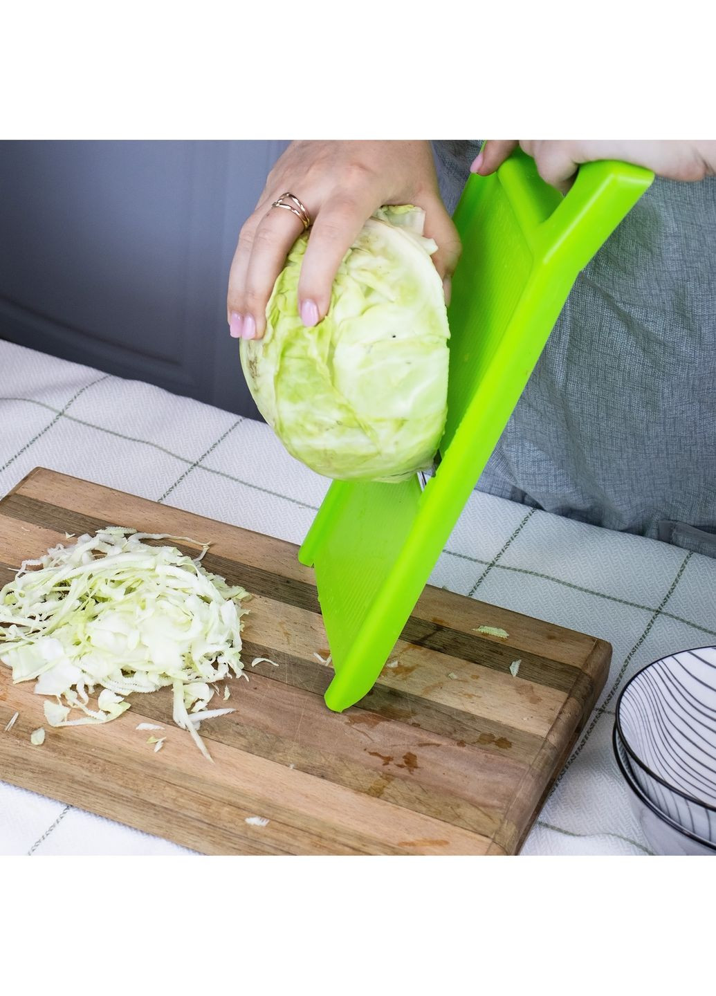 Ручная пластиковая шинковка с плавающим лезвием (34х14.5 см) Kitchette (327366488)