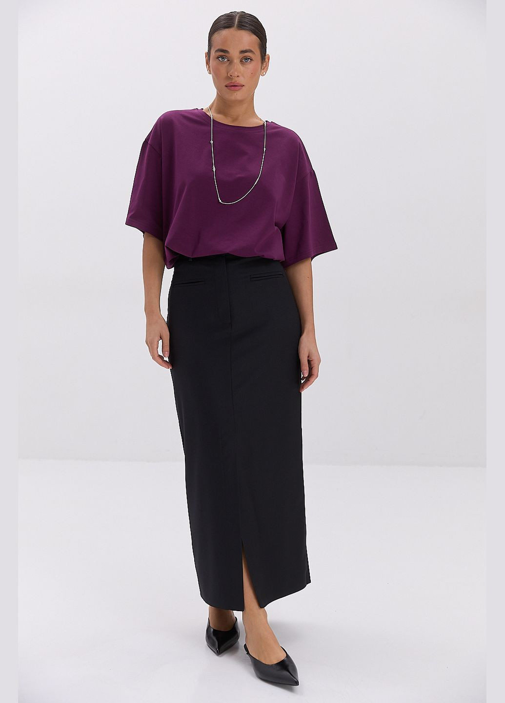 Женская oversize футболка коричневого цвета Arjen - (317233876)