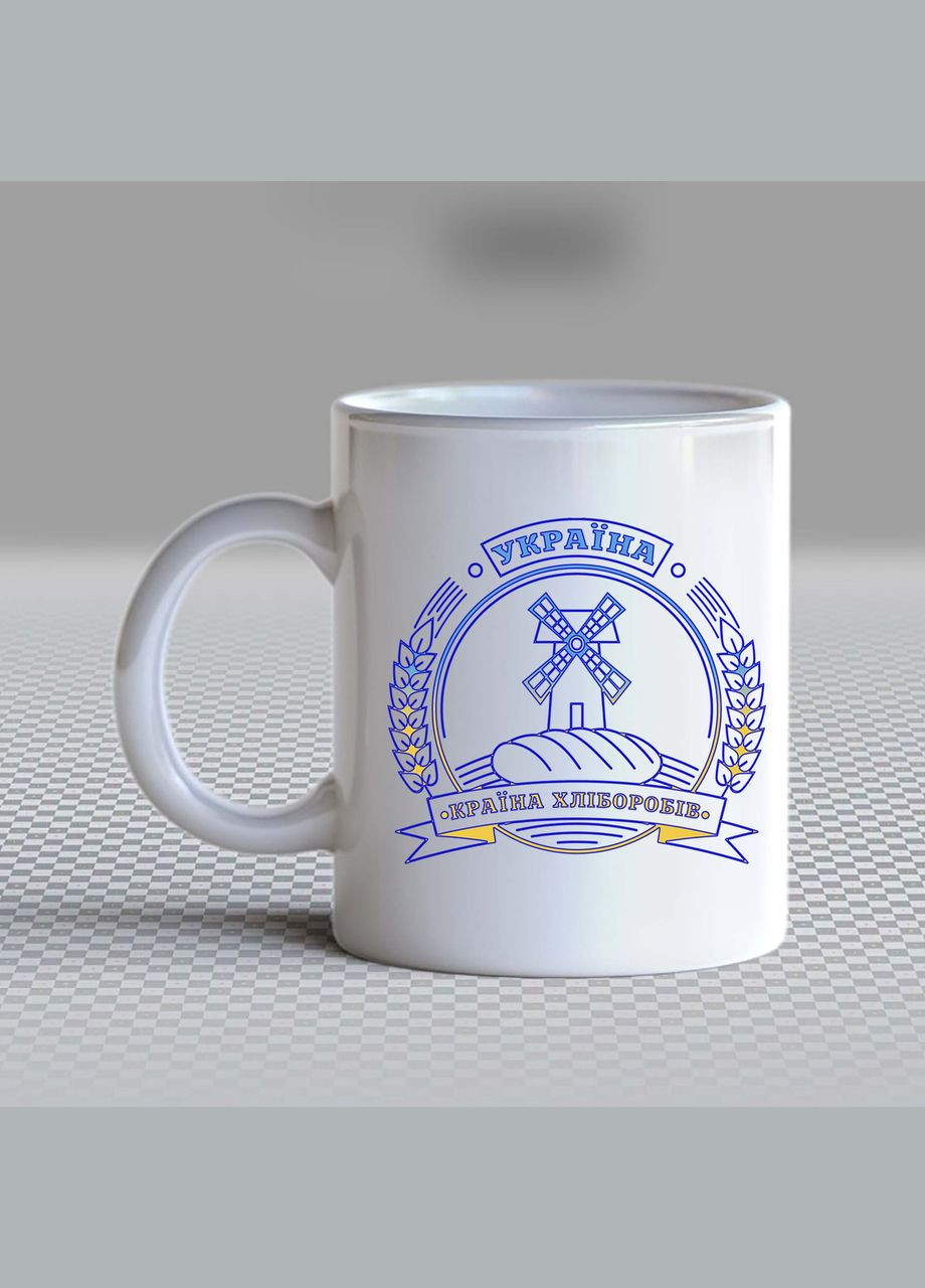 Білий кухоль (чашка) з принтом "Україна - країна хліборобів" Push IT Кавун Чашка (316113743)