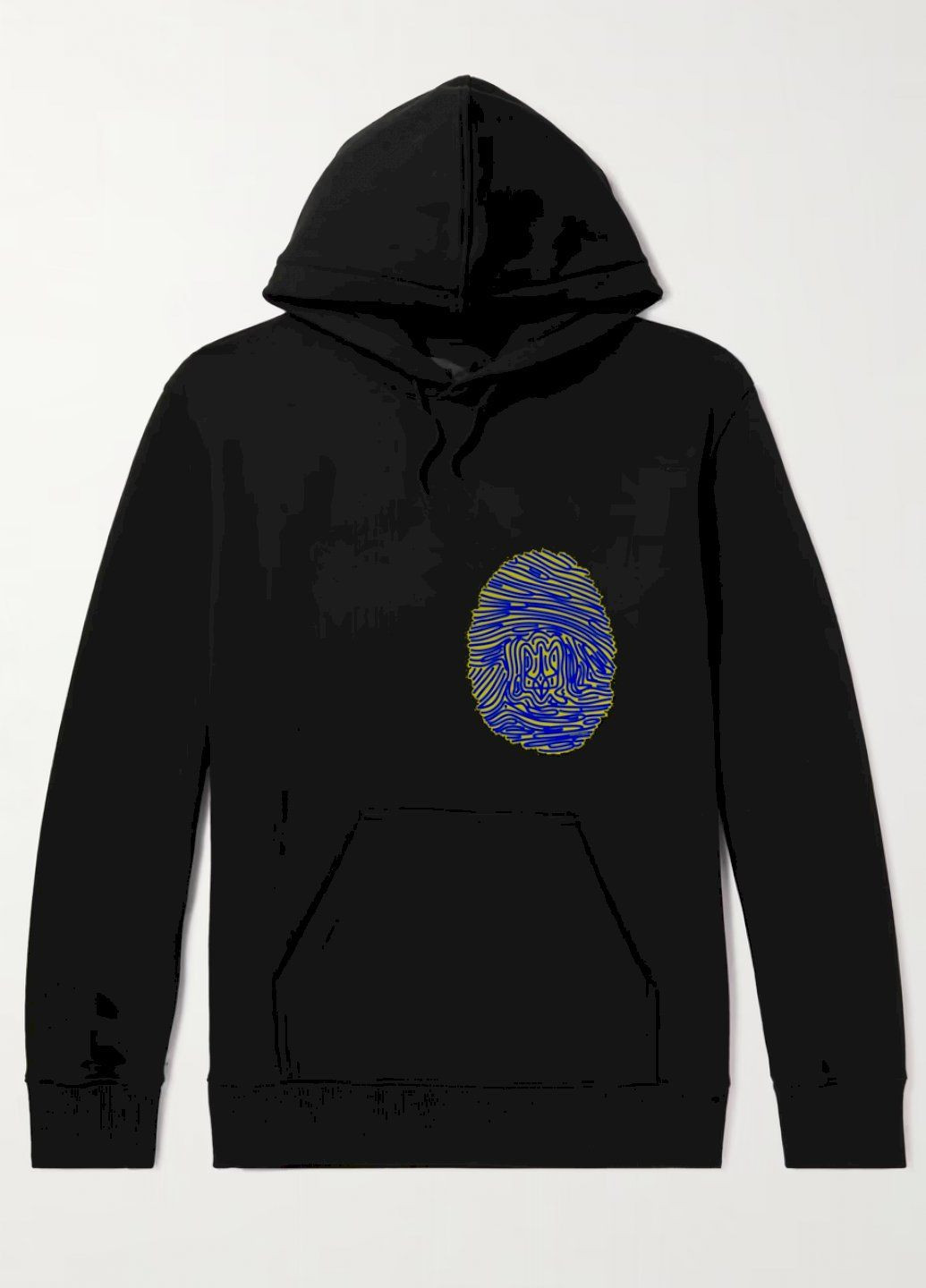 Черный худи мужская черная с флисом YAPPI рисунок (305003916)