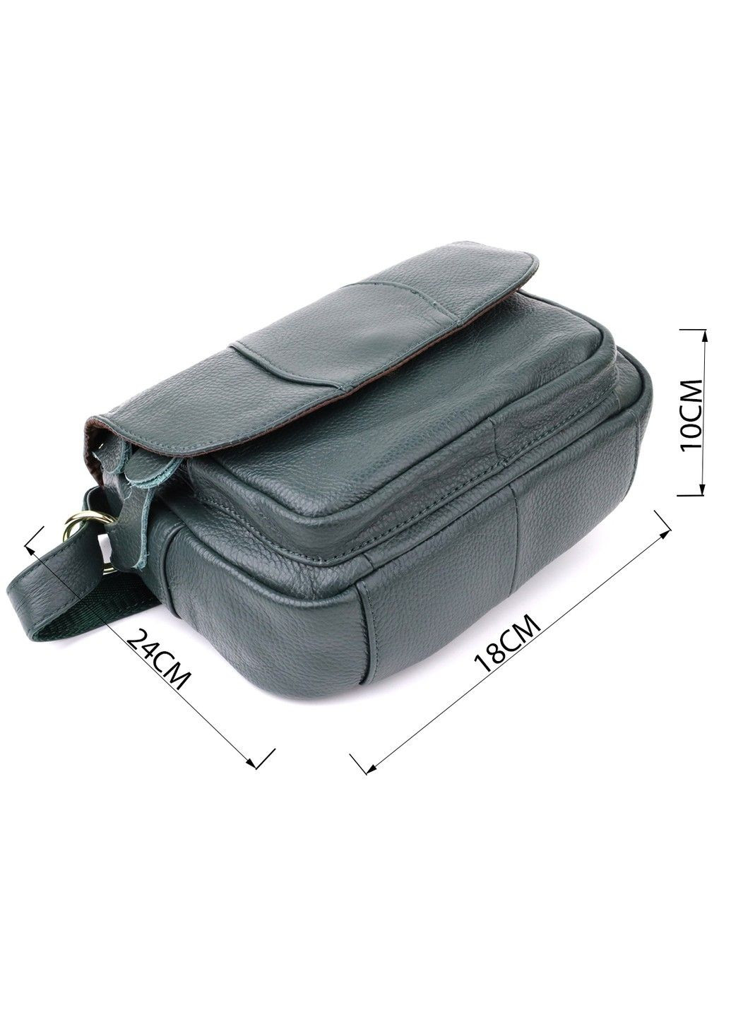 Повседневная женская сумка из натуральной кожи 22970 Зеленый Vintage (357494957)