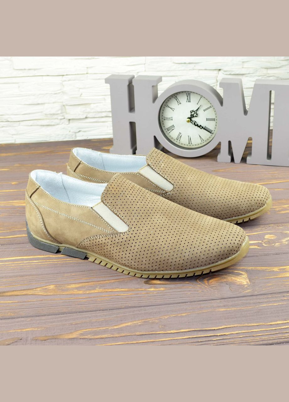 Туфлі чоловічі бежеві, натуральна шкіра нубук. 43 розмір Vasha para (303931872)