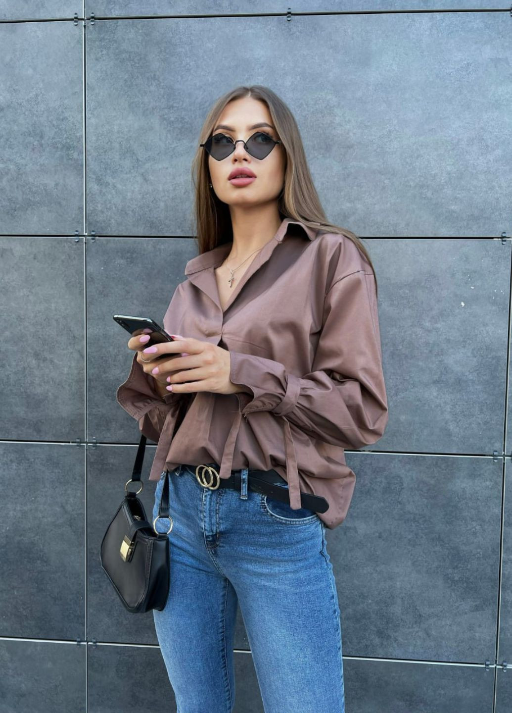 Сорочка із зав'язками на рукавах Allthings (322605172)