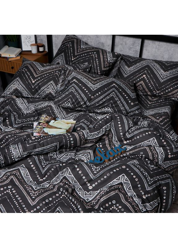 Комплект постільної білизни Микросатин Premium «» Євро 200х220 наволочки 2х70х70 (MS-820007782) Moon&Star Geometric Grace (356115717)