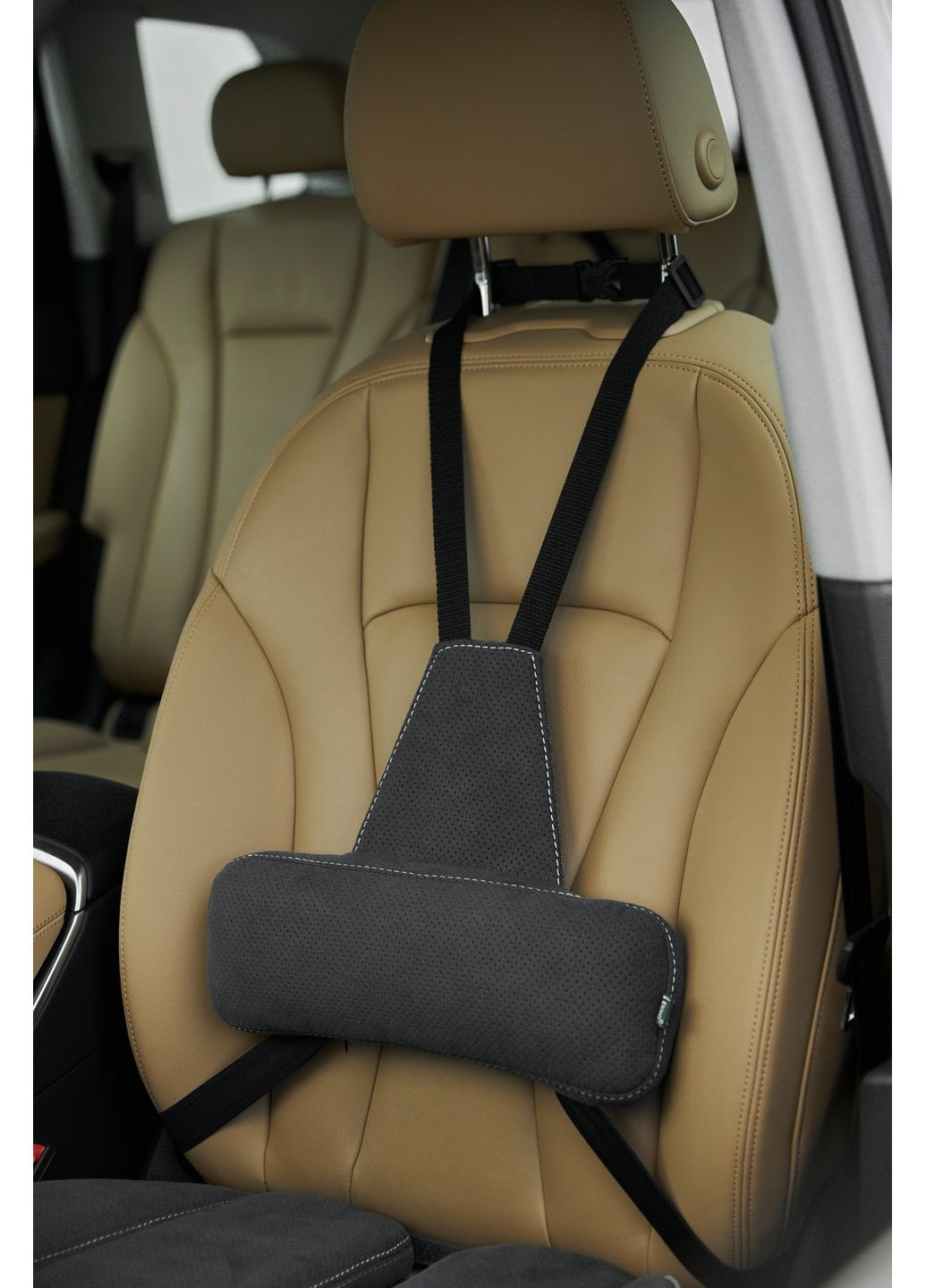 Топова подушка Еврофіксація під поперек з натуральної алькантари. Сірий. AV-2AL-EF-201 Ekko Seat (353718969)