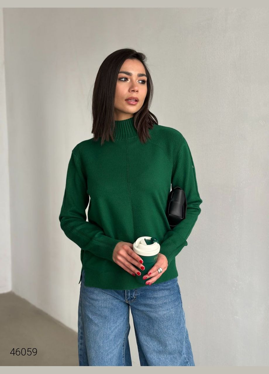 Зелений демісезонний светр жіночий базовий Liton