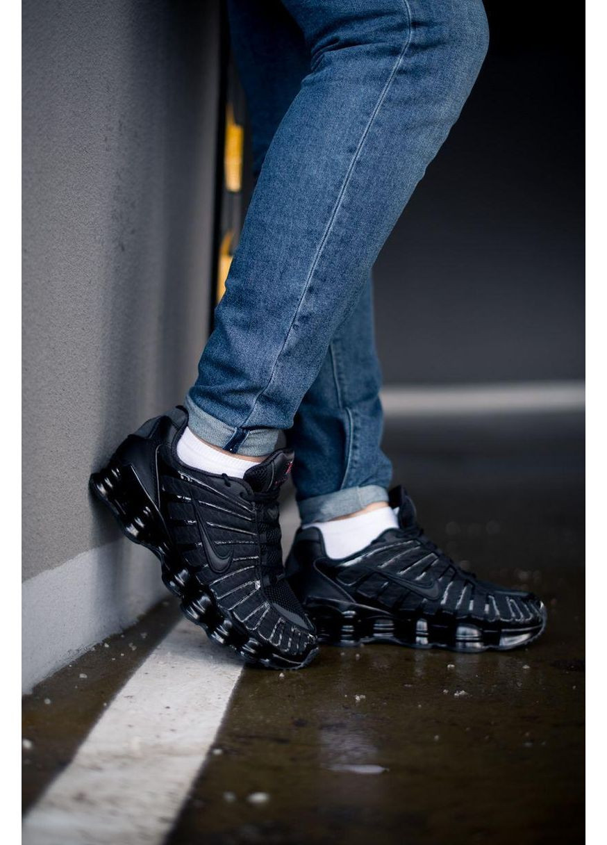 КРОССОВКИ ЖЕНСКИЕ NIKE SHOX TL BLACK 1 НАЙК ШОКС ТЛ No Brand чёрные демисезоны (368869975)