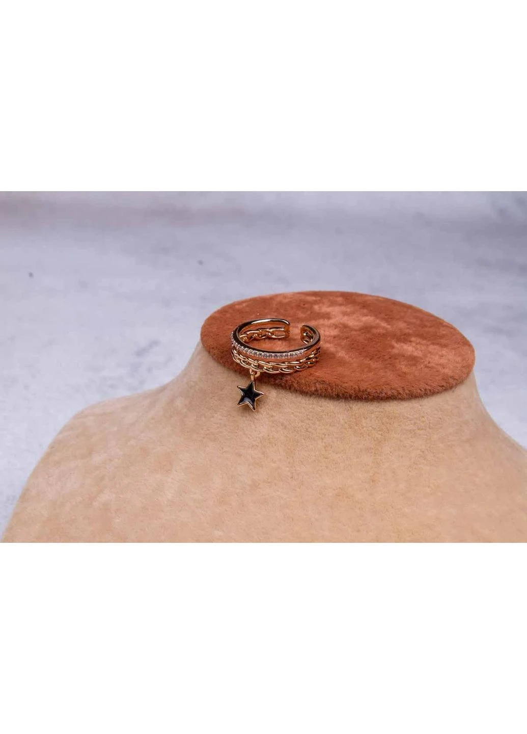 Кільце ланцюжок з підвіскою зірочка, позолота, розмір 16-17 Xuping Jewelry (393129539)