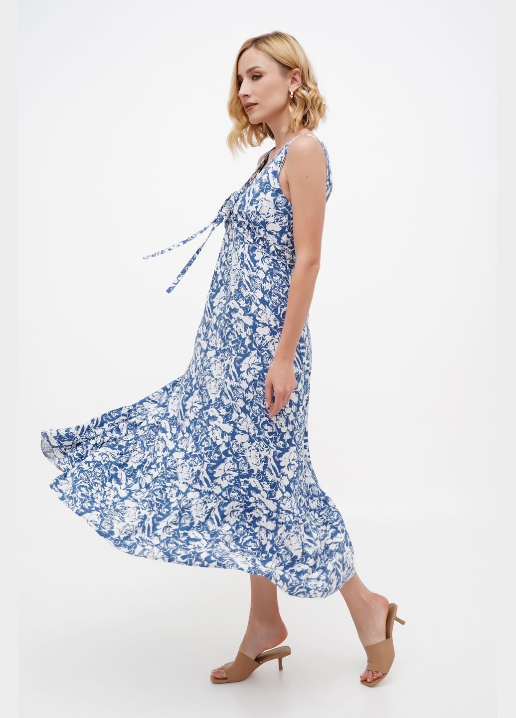 Літній сарафан біло-блактний довгий A.G.N.A (346263351)