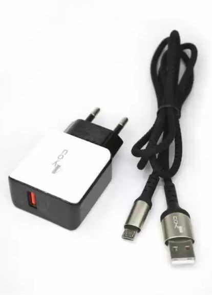 CЗУ A40 (18W, Fast Charger QC 3.0, 5V/3A, 9V/12V-1.5A, 1USB) black/white+Micro USB 3А Humber 4You (322498325)