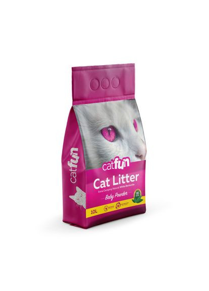 Наполнитель бентонитовый для для кошачьих туалетов ароматом детской присыпки 10 л Catfun (362617168)