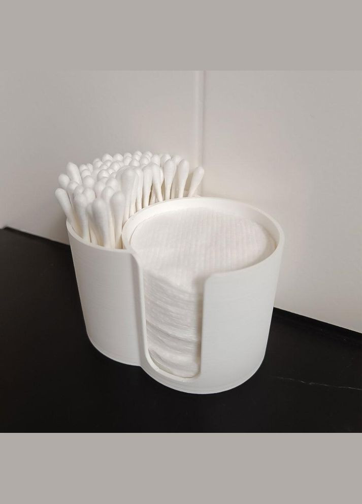 Подставка двойная для ушных палочек и ватных дисков белая (OK0071_1) No Brand (315885428)