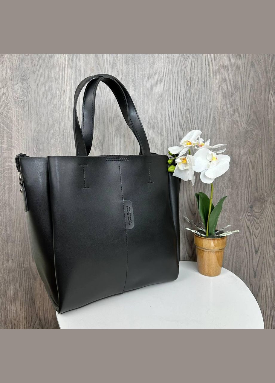 Велика жіноча сумка якісна, модна сумочка на плече Чорний No Brand (335053708)