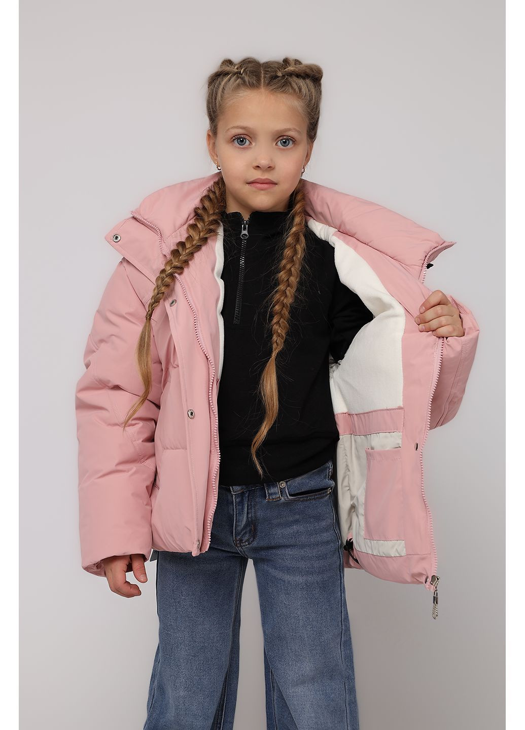 Розовая зимняя куртка для девочки цвет розовый cb-00280225 Yuki