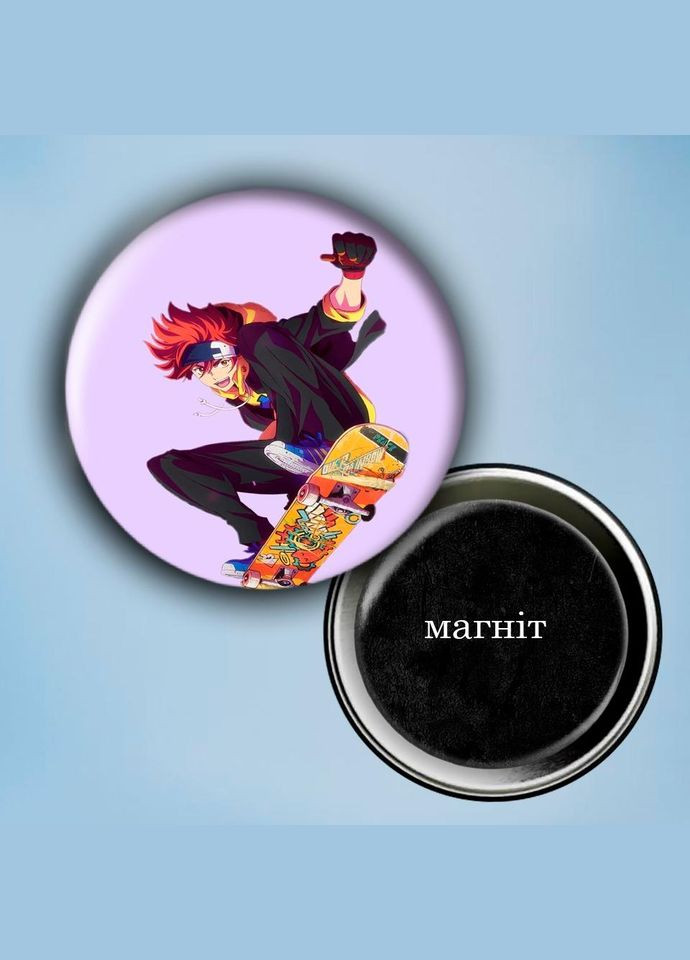 Фотомагнит (магнит на холодильник) Аниме Скейт Бесконечность #0012 56 мм черный No Brand (309154662)