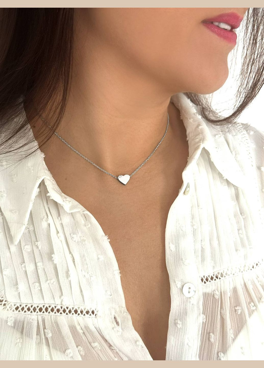 Серебряное колье Сердце (1090) 40 IRIJ (340334216)