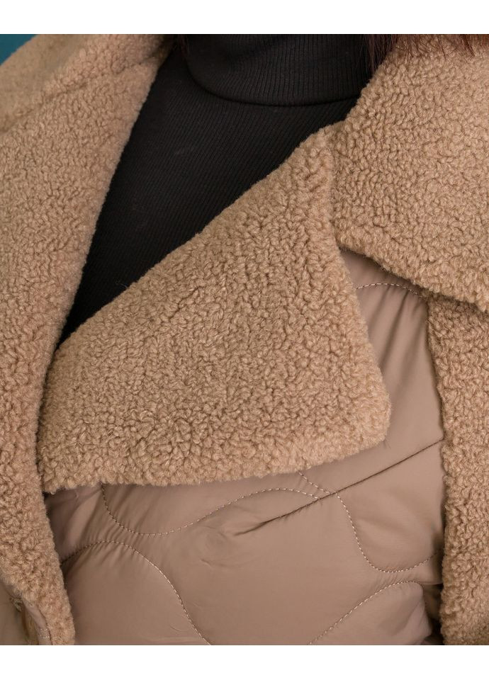 Кофейная демисезонная куртка 2038-1 Alenka Plus