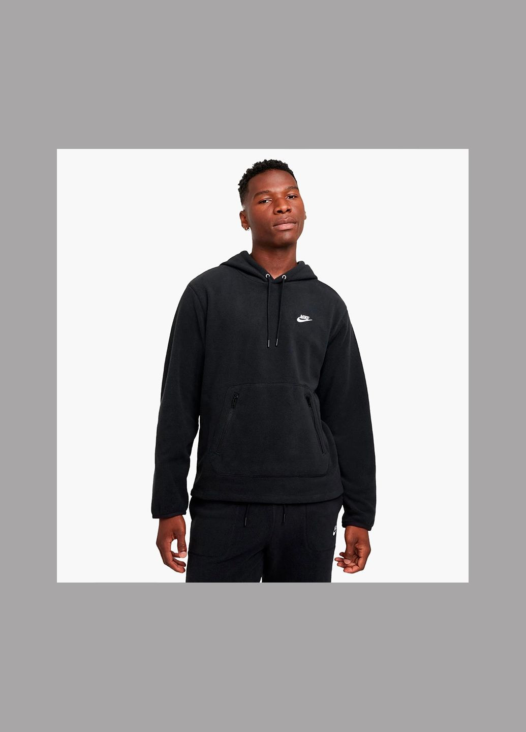 Худые мужские Club Winterized Hoodie Black FZ0660-010 Nike (369763598)