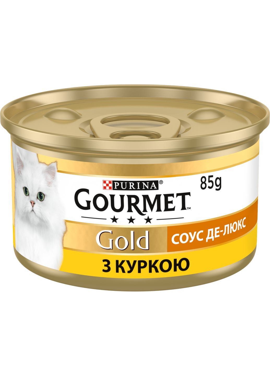 Вологий корм Gold "Соус Де-Люкс" для дорослих котів, шматочки в соусі, з куркою, 85 г Gourmet (330007537)