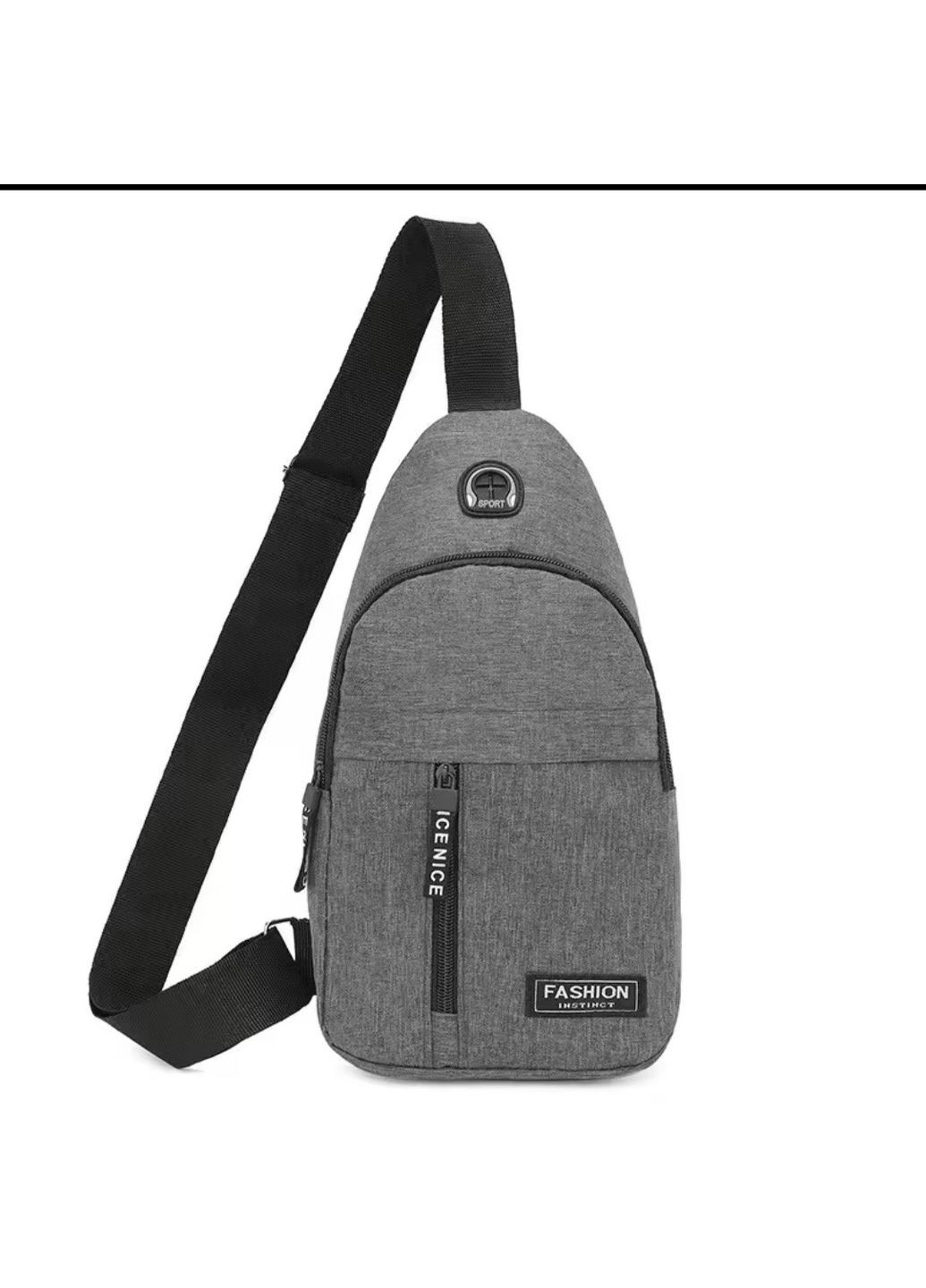 Сумка нагрудная слинг через плечо, кросс боди тканевая черная бананка No Brand (370639456)