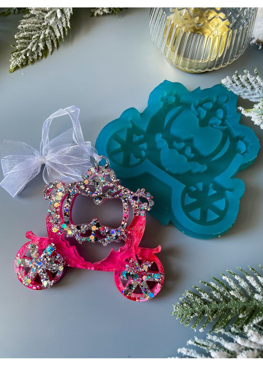 Молд Карета 1 для новорічних іграшок на ялинку силіконова форма для епоксидної смоли No Brand (370566486)