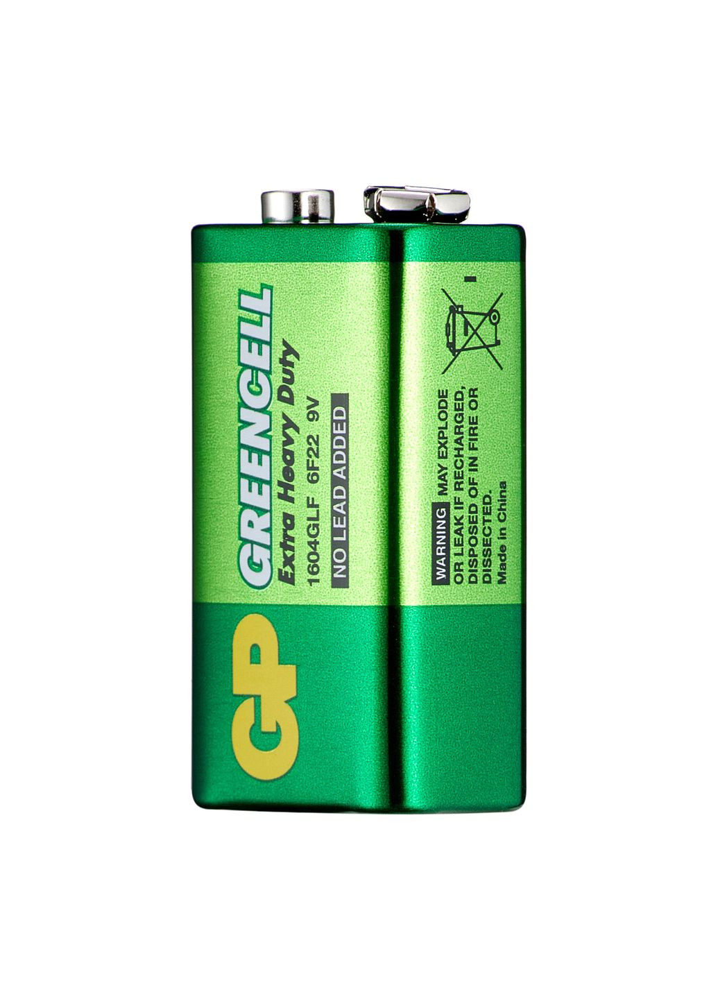 Батарейки GREENCELL 9.0V 1604GLF-S1 Сольові 6F22 1 шт. GP (297453960)