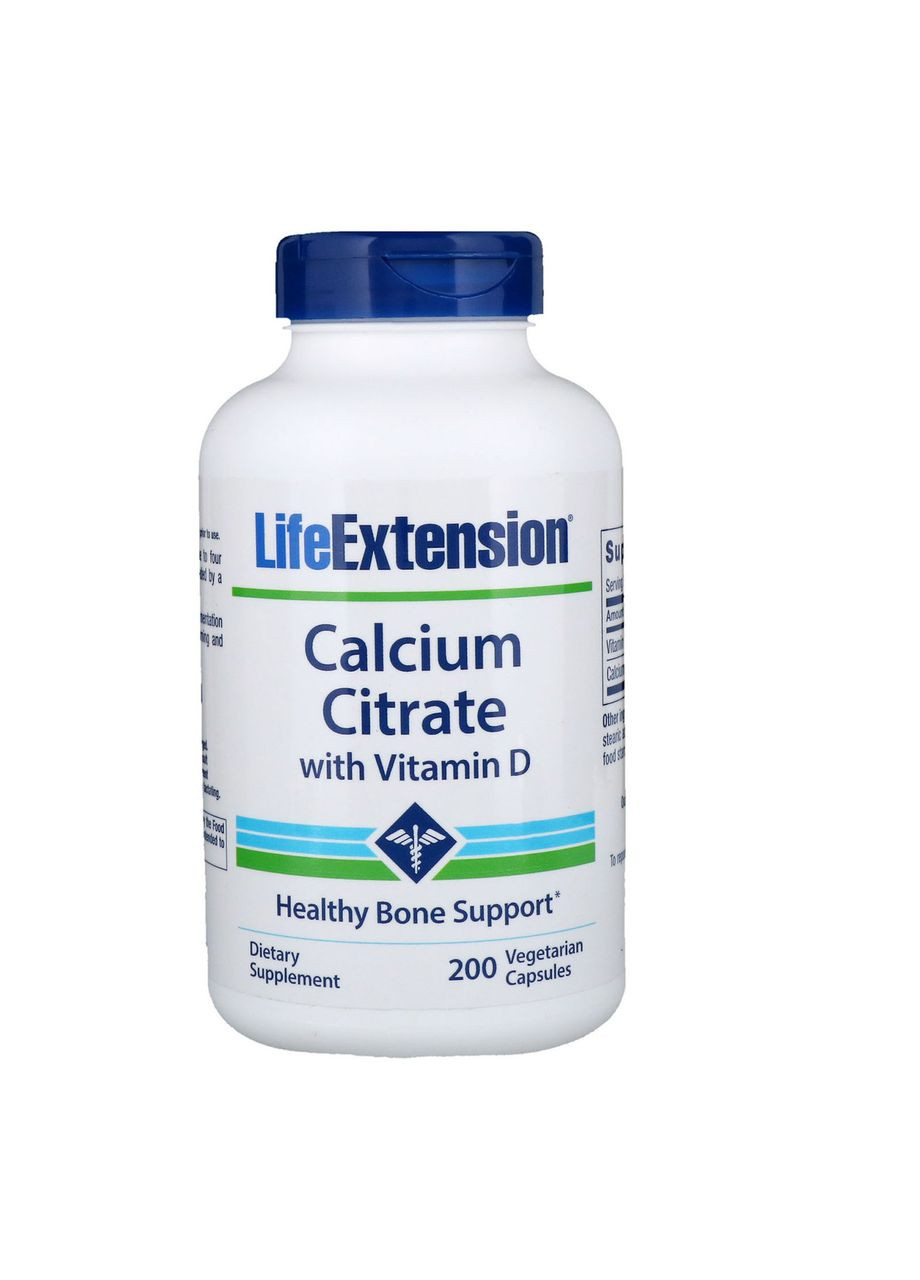Цитрат кальция и витамин Д,, Calcium Citrate, 200 капсул Life Extension (366734329)