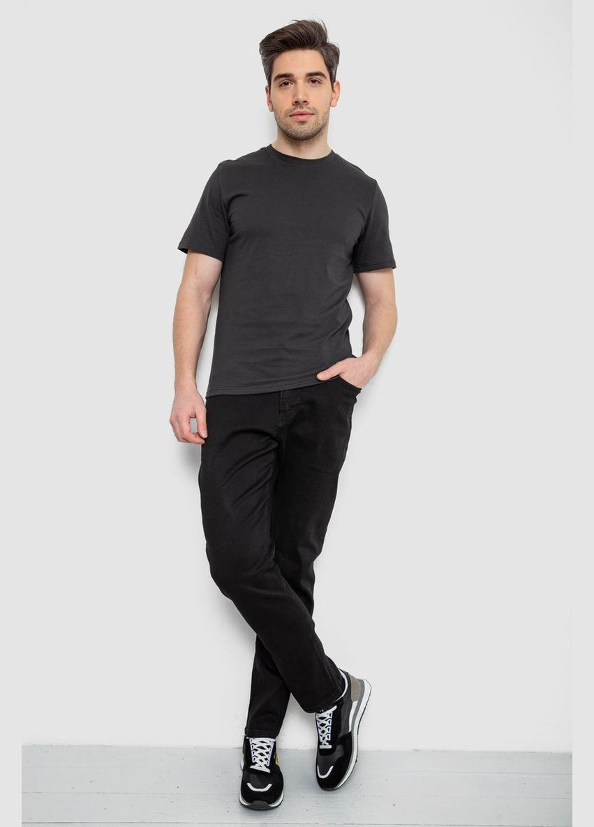 Темно-серая футболка мужская с принтом черная размер l (sku_241r1907) с коротким рукавом No Brand