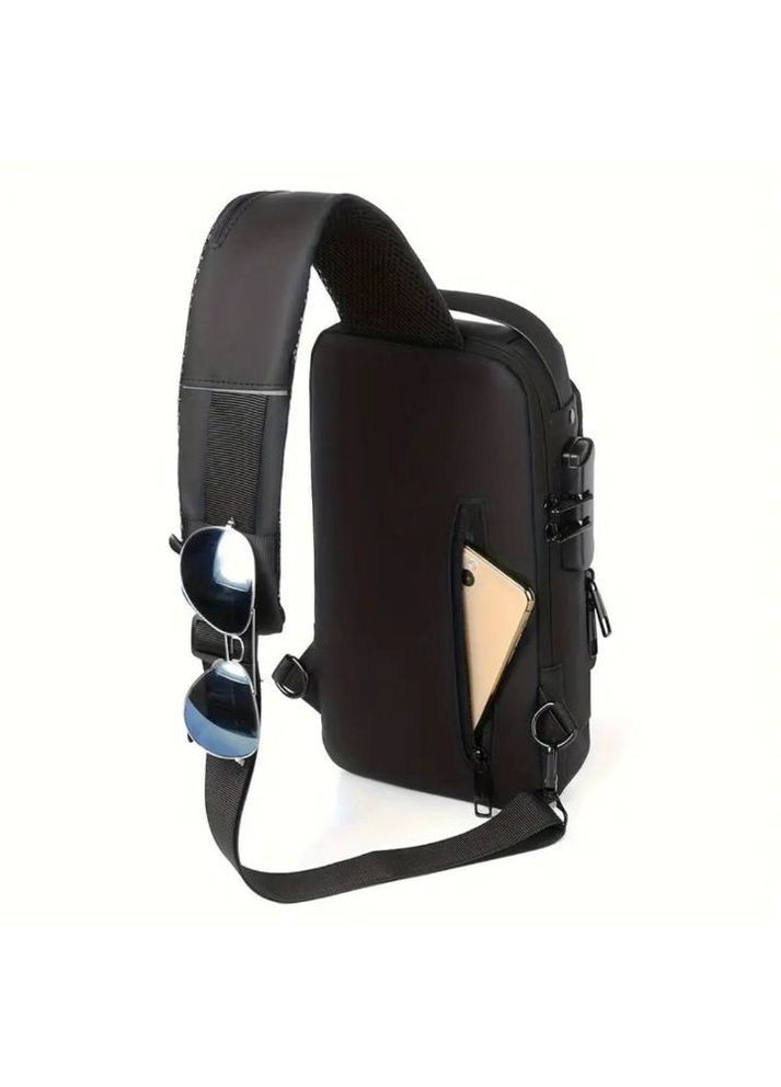 Сумка чоловіча XIO Fashion з USB зарядкою та кодовим замком чорний No Brand (366672504)