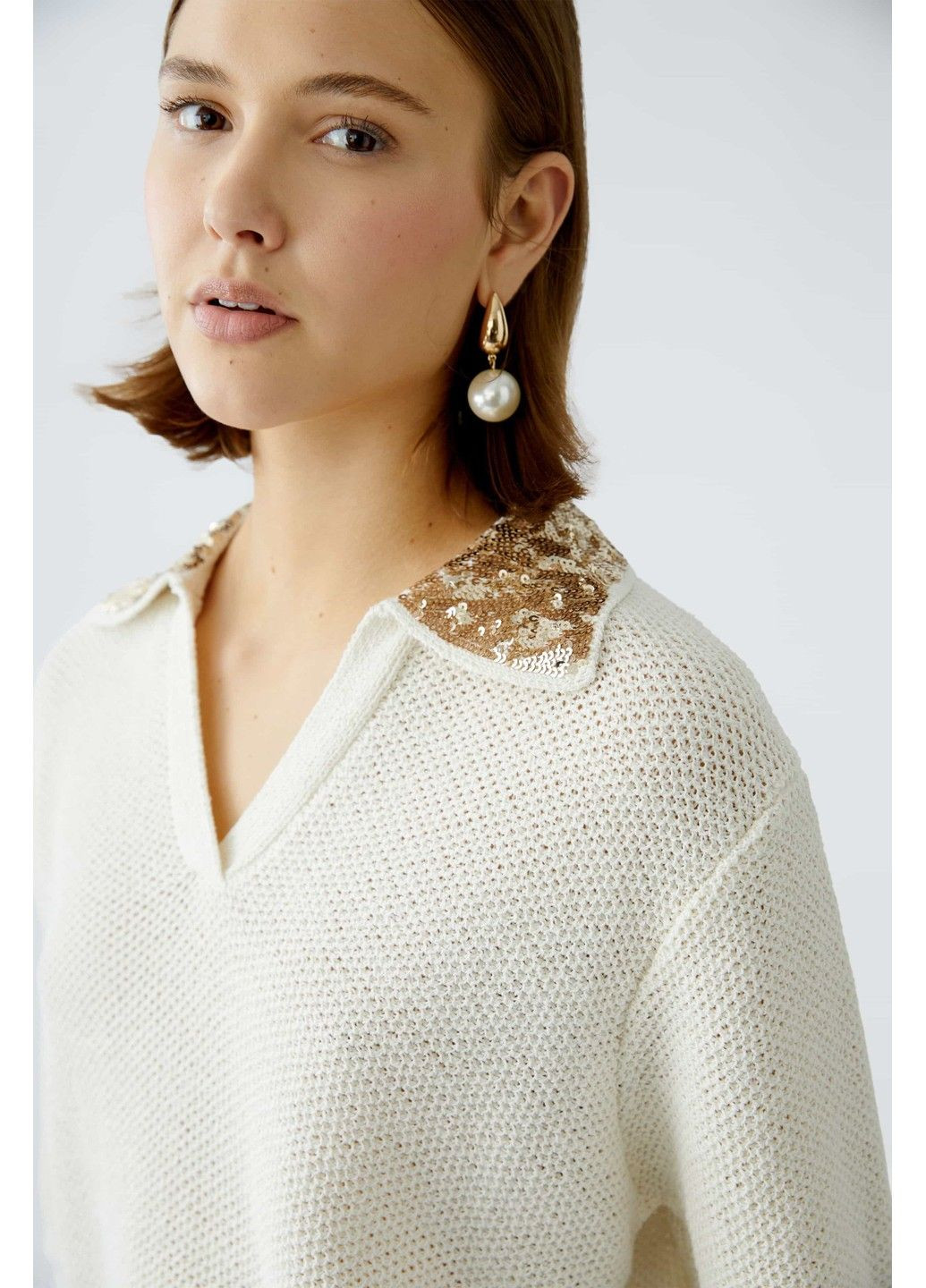 Білий демісезонний джемпер жіночий білий джемпер Oui