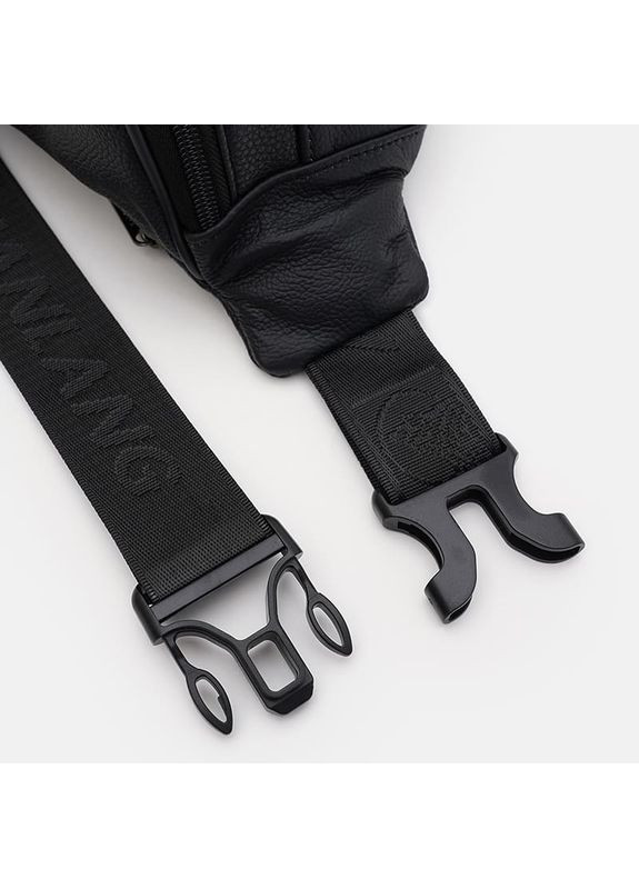 Чоловіча шкіряна сумка на пояс K1426f-black Borsa Leather (366343726)