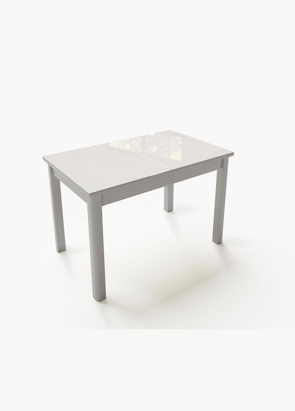 Стіл обідній розкладний Фішер Сірий/Скло біле (10000143) Fusion Furniture (341525439)