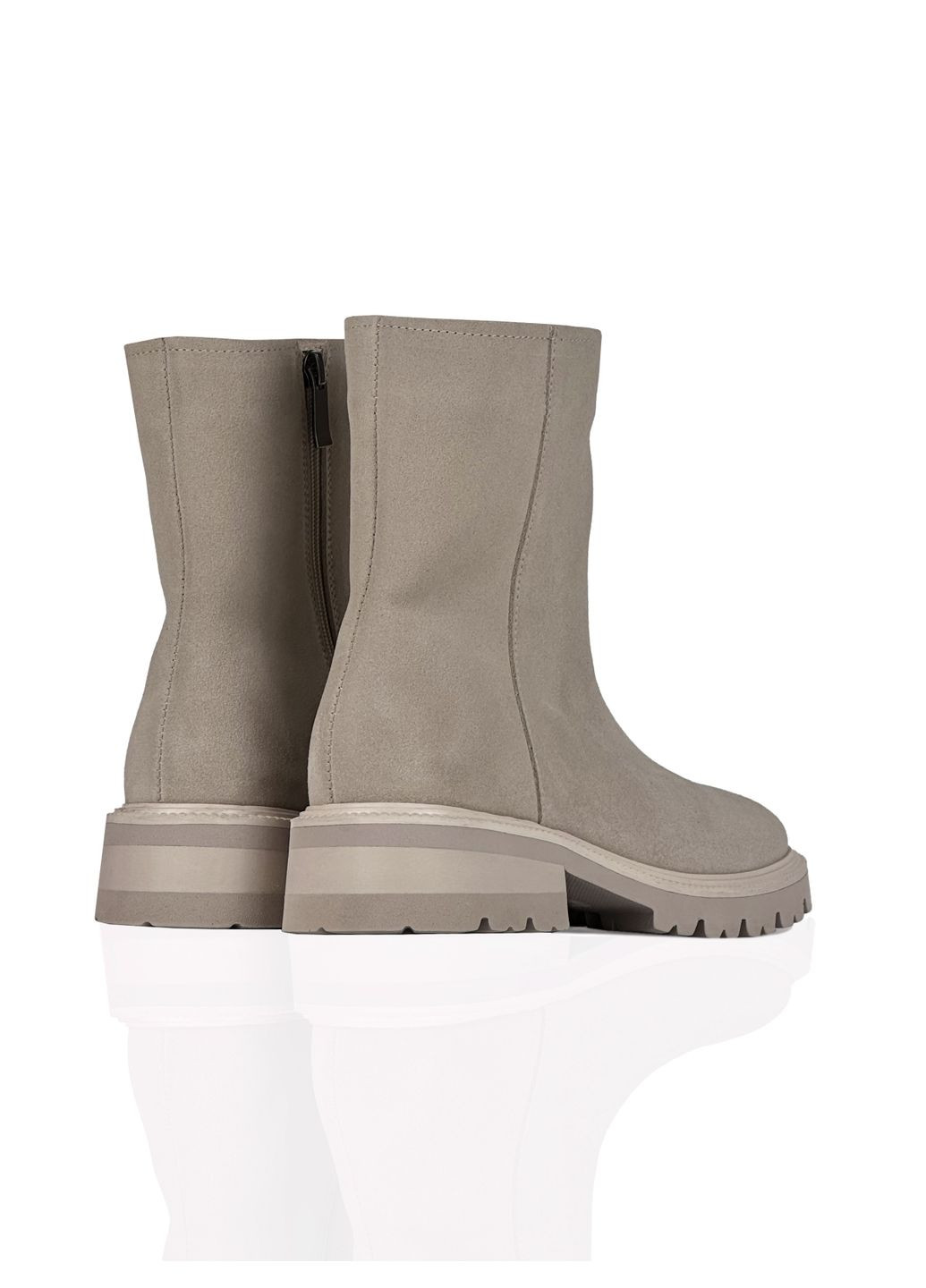 Осенние ботинки осенние бежевые из натурального спилка-замши. KASANDRA из натуральной замши