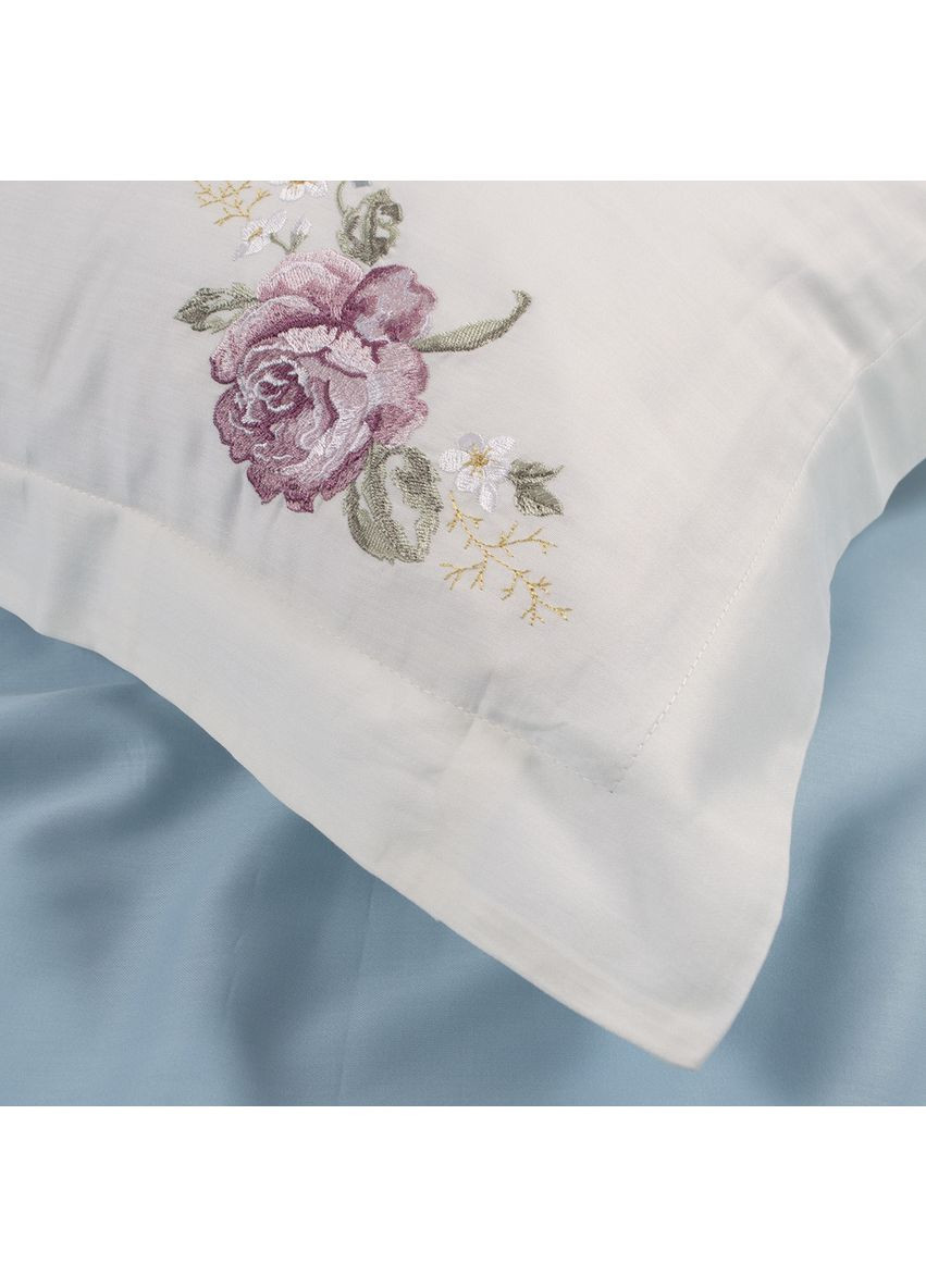 Постільна білизна сатин з вишивкою — Ruya krem кремовий євро Dantela Vita (353304643)