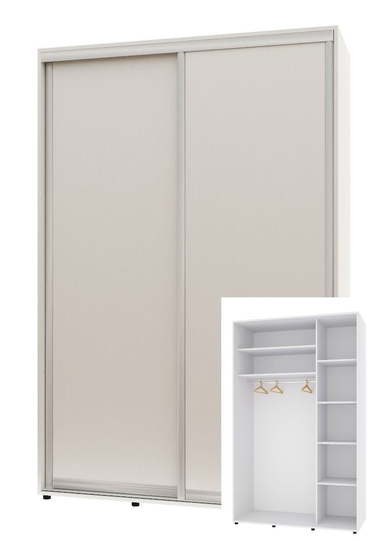 Шкаф-купе двухдверный Комфорт Мебель 160*45*220 см Белый 2 двери ДСП Стандарт Комфорт Меблі (360450723)