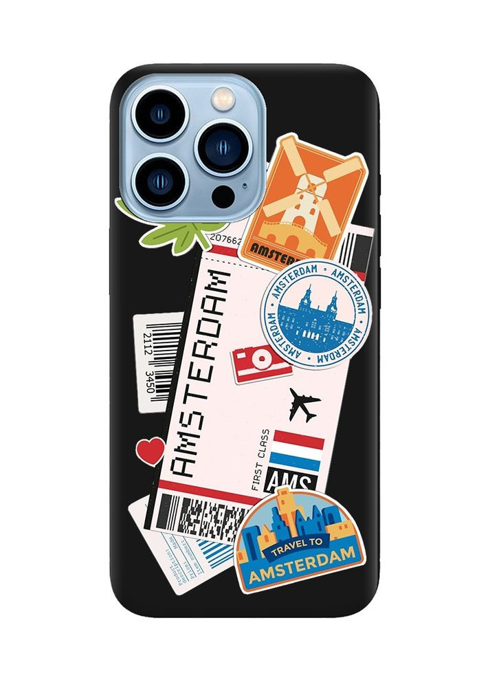 Матовий чорний чохол на Apple iPhone 13 Pro Max:: Подорожі. Амстердам (принт 327) Creative (360703494)
