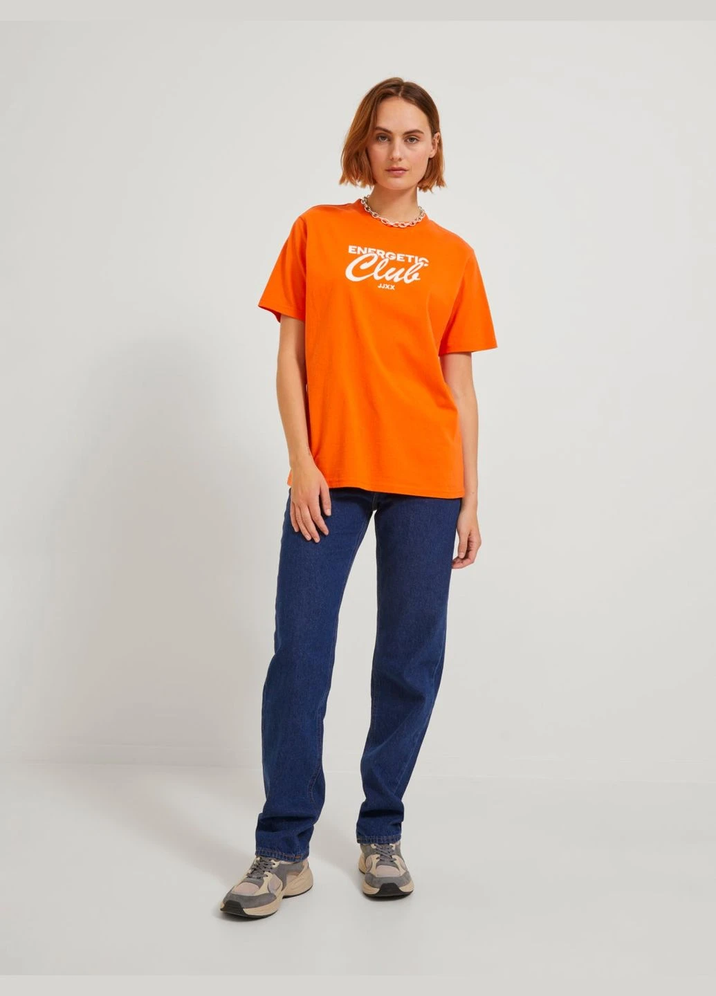 Футболка basic,помаранчевий з принтом,JJXX Jack & Jones - (284665025)