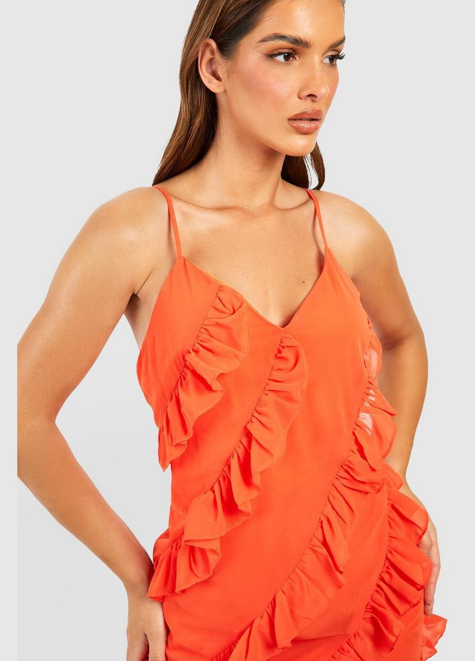 Оранжевое платье Boohoo