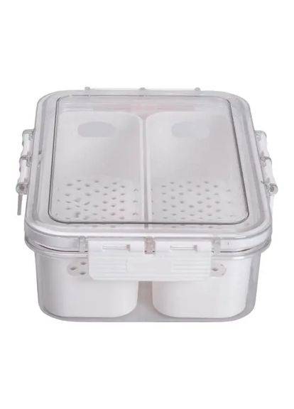 Контейнер для зберігання пластиковий на 2 секції Yiwu HP-27-11 31×16×7.5 см Білий No Brand (351361392)