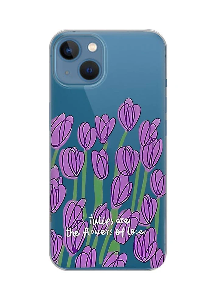 Прозорий чохол на Apple iPhone 13 Тюльпани (принт 265) Creative (359484926)