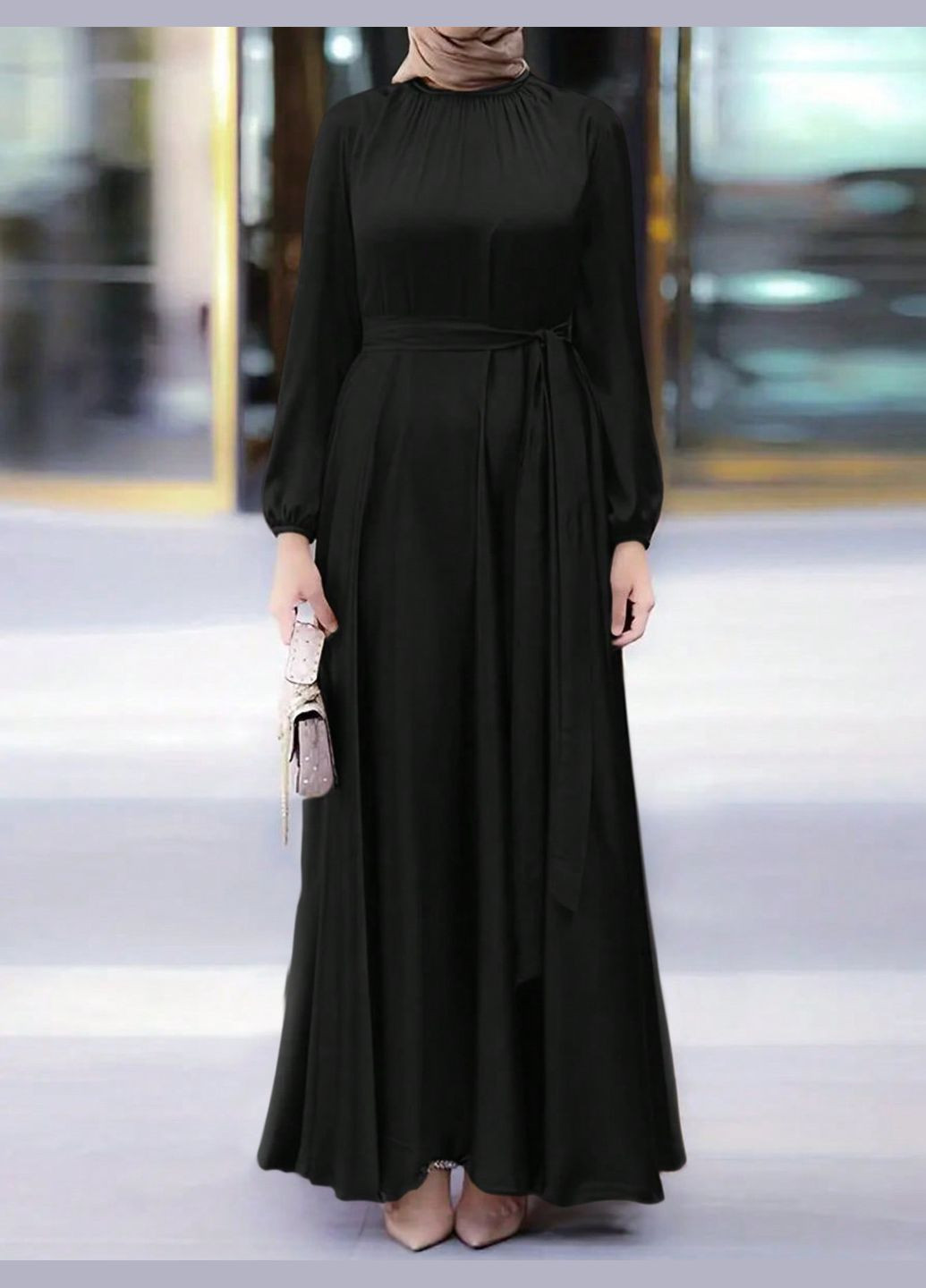 Черное повседневный платье SHEIN однотонное