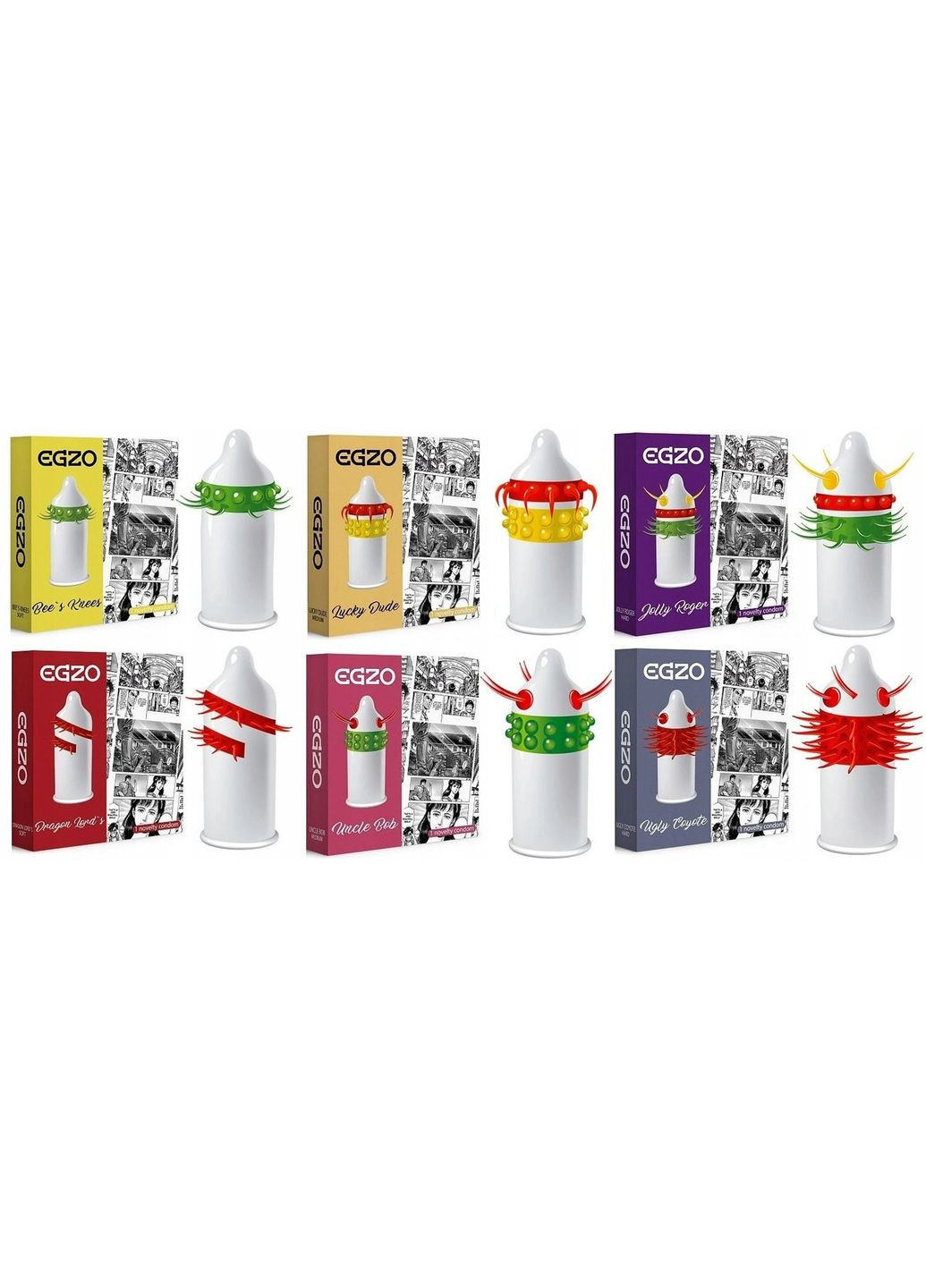 Презерватив со стимулирующими эластичными усиками Cocky Friend латексный Egzo (360475620)