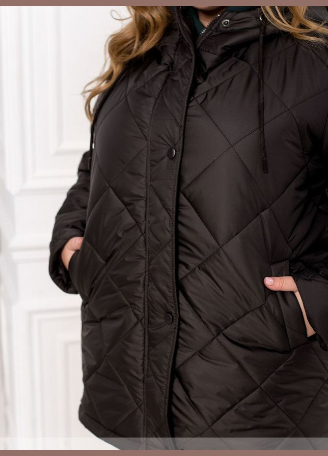 Чорна демісезонна куртка жіноча демісезонна sf-230 чорний, 54-56 Sofia
